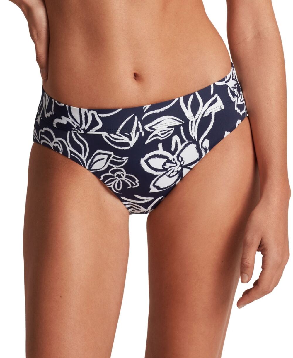 LAUREN RALPH LAUREN Classic Band Hipster Bikini Bottoms Size 8 Blue White NWT